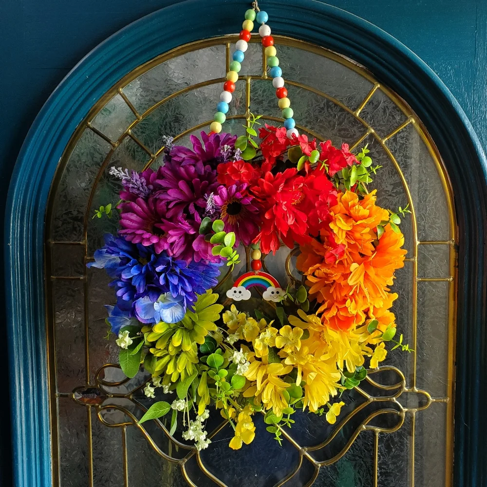 Floral Rainbow Wreath